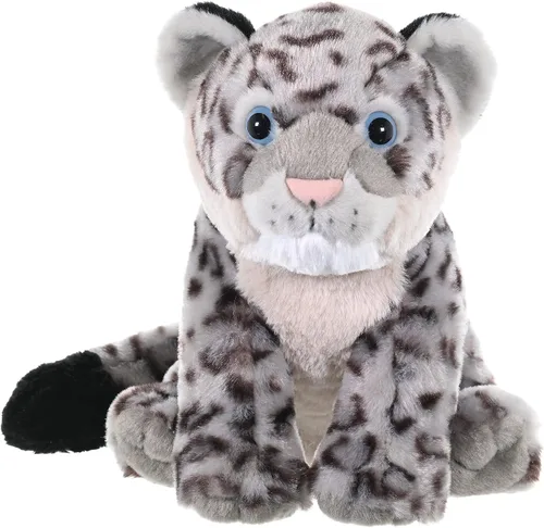 Vista 2 de Wild Republic Leopardo de la nieve, Cuddlekins, animal de peluche, 12 pulgadas, regalo para niños, juguete de peluche, relleno es botellas de agua