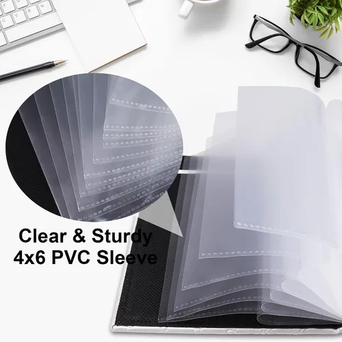 Vista 4 de Vienrose Álbum de fotos pequeño de 4 x 6 pulgadas, paquete de 2 mini libros de fotos con cubierta de cuero, 26 páginas con capacidad para 52