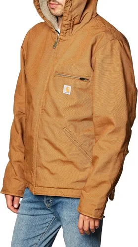 Vista 2 de Carhartt - Chaqueta con forro de sherpa de pato lavado de ajuste suelto para hombre
