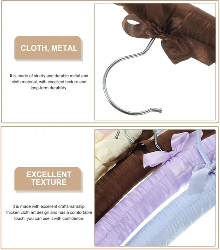 Vista 4 de 5 perchas acolchadas de satén antideslizantes para ropa, perchas para suéteres, perchas para vestidos de boda, perchas para vestidos de boda