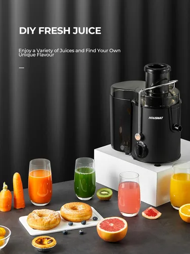 Vista 7 de Máquinas de exprimir, exprimidor HOUSNAT para frutas y verduras enteras con ajuste de 3 velocidades, versión mejorada con motor de 400 W