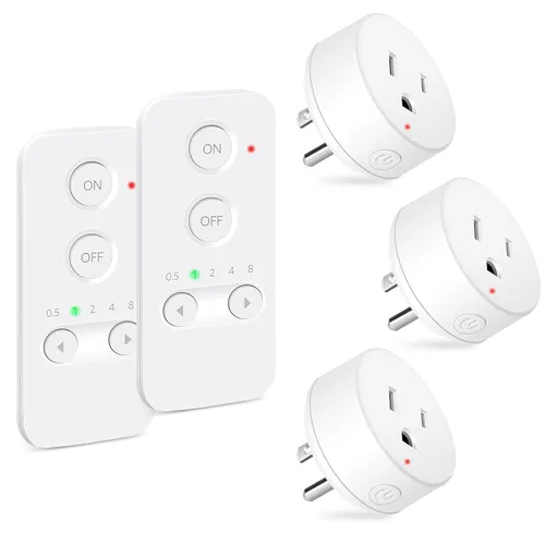Vista 101 de NineLeaf - Enchufe de salida de control remoto, interruptor de luz de encendido y apagado inalámbrico desmontable 500FT Light Plug Decorator