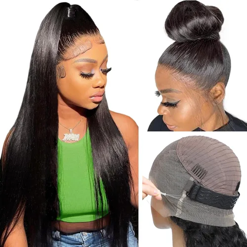 Vista 16 de Pull Go Full - Pelucas de cabello humano rizado birmano de 13 x 6 pulgadas, precortadas previamente cortadas, densidad 210, encaje frontal HD