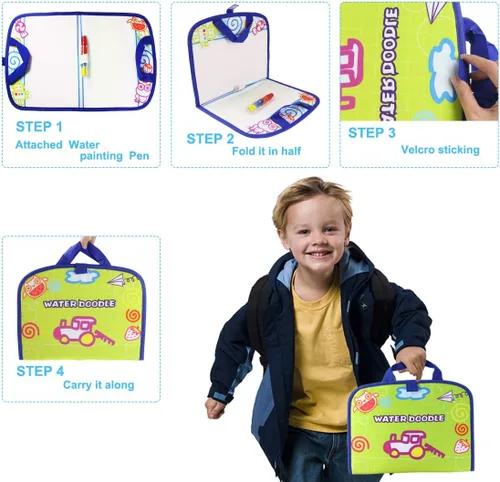 Vista 2 de Coolplay Actividades para niños Esterilla de dibujo de agua Pintura con pluma de agua Avión Viaje Juguete para niños pequeños
