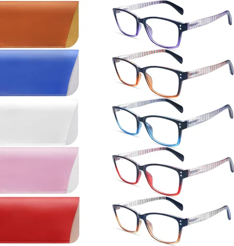 Vista 8 de Lentes de lectura para mujer, estampado de patrón con bloqueo de luz azul, elegantes lentes para lectura de computadora