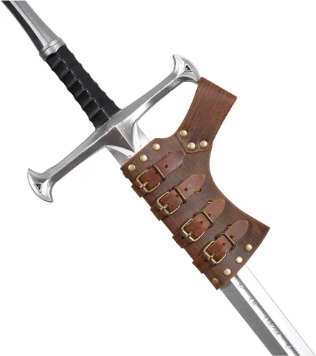 Vista 2 de HZMAN Espada medieval de cuero rana LARP renacentista accesorio de disfraz Rapier Knight Sword Holster