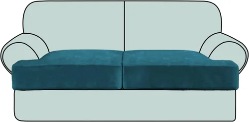 Vista 38 de Fundas de cojín de terciopelo elástico de lujo para sofá, juego de 3 piezas para sofás en forma de T, fundas antideslizantes y lavables, protector