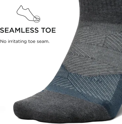 Vista 3 de Feetures Trail Max Cushion Mini Crew Sock - Calcetines de correr para mujer y hombre, absorben la humedad
