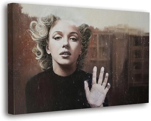 Vista 29 de SpiritualHands Marilyn Monroe - Lienzo decorativo para pared y póster – Decoración femenina moderna de maquillaje femenino, impresión de moda