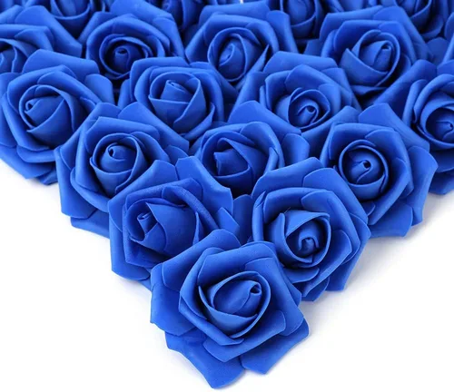 Vista 7 de IPOPU Cabezales de rosas artificiales, 100 rosas falsas de espuma negra de aspecto real para bricolaje, bodas, baby shower, centros de mesa 100