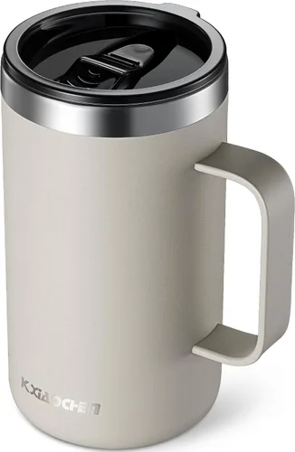 Vista 18 de KXIAOCHEN - Taza de café aislada de 20 onzas con tapa, taza de café de acero inoxidable, vaso de café de doble pared con aislamiento al vacío