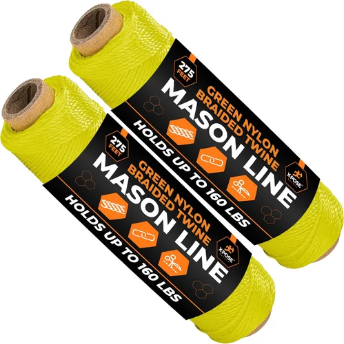 Vista 8 de Xpose Safety Green Mason Line String - Cuerda de nailon trenzado #18 - Línea de construcción duradera de 275 pies para herramientas de mampostería