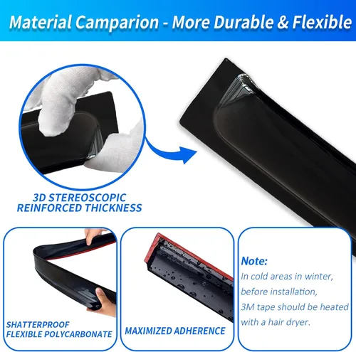 Vista 5 de Protectores de lluvia de ventana para Ford F150 SuperCab 2004-2014 2 piezas deflector de ventana para 09-14 F-150 con 2 puertas delanteras
