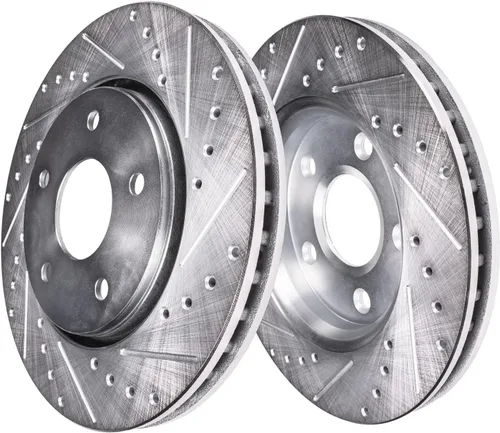 Vista 48 de Detroit Axle - Rotores de freno para Ford 2013-2019 Explorer Taurus Flex Lincoln MKT MKS, rotores de freno de disco ranurados perforados de repuesto