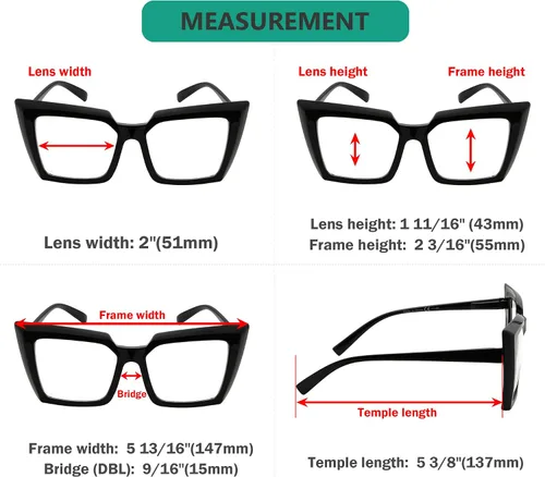 Vista 3 de Eyekepper Gafas de lectura de gran tamaño para mujeres lectoras de moda