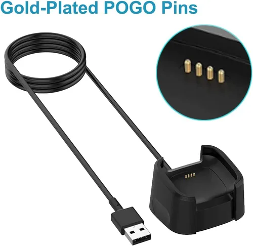 Vista 4 de Cargador para Fitbit Versa 2, cable de soporte de carga USB de repuesto para reloj inteligente Fitbit Versa 2