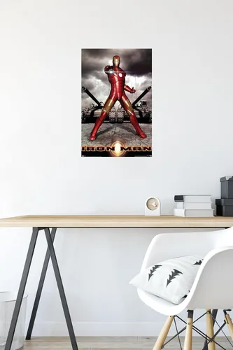 Vista 4 de Trends International Marvel Cinematic Universe Iron Man Póster de pared de tanques, 14.725 x 22.375 pulgadas, versión premium sin marco