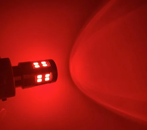 Vista 5 de BAY15D P21/5W 2057 7528 1157 - Bombilla para luz de freno Canbus sin errores para coche, luz de freno trasera para caravana, color rojo brillante