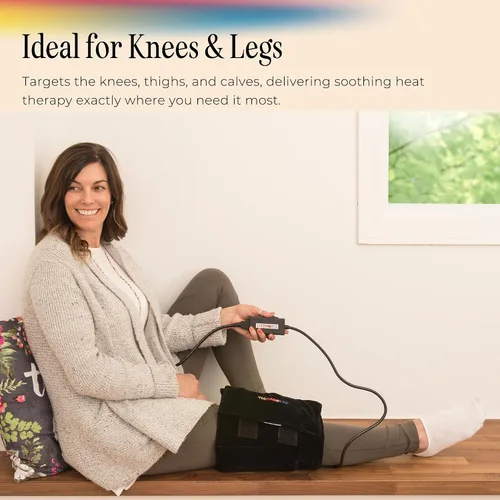 Vista 9 de Thermotex Almohadilla térmica de rodilla de infrarrojo lejano, terapia de calor profundo para aliviar el dolor, apoyo articular y recuperación