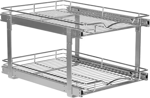 Vista 14 de HOLDN' STORAGE Organizador de gabinete extraíble de dos niveles, cajones deslizantes individuales, metal resistente con garantía limitada de por