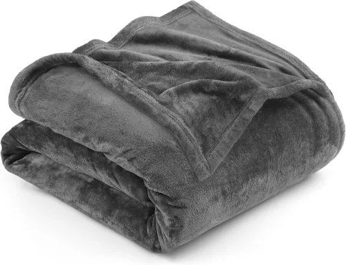 Vista 96 de Utopia Bedding - Manta de vellón de lujo, mullida, antiestática; manta de suave microfibra de 8.8 oz/yd² (300 g/m²) para sofá y cama; tamaño Gris