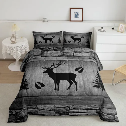 Vista 45 de Manfei Juego de edredón de vaquero occidental tamaño individual, juego de ropa de cama con estampado de calavera de toro, caballo y flecha, 2 piezas