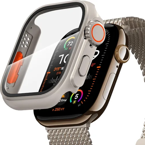 Vista 10 de Suoman para Apple Watch Protector de Pantalla de Vidrio Templado de 40 mm, [Aspecto Ultra] Funda Protectora Dura de PC para Todo el Contorno