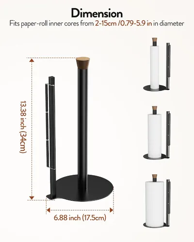 Vista 7 de Orimade Paper Towel Holder Countertop, Black