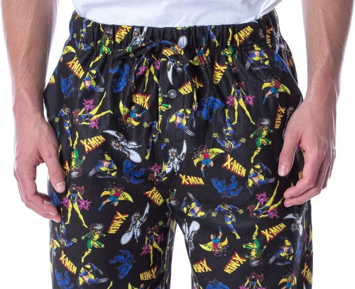 Vista 3 de Marvel Men's X-Men Pajama Pants Storm Wolverine Rouge Beast Cyclops Jean-Grey Jubilee Lounge Pants