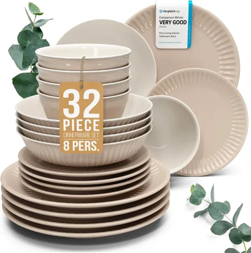 Vista 31 de Juego de vajilla de gres para 4 personas 12 piezas – Juego de platos y cuencos negros mate – Apto para lavavajillas, microondas y resistente a