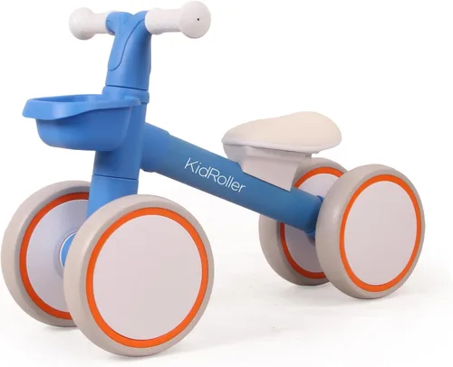Vista 11 de Bicicletas de equilibrio para niños y niñas de 1 año, 12-24 meses con asiento ajustable y una canasta delantera, regalos de primer cumpleaños