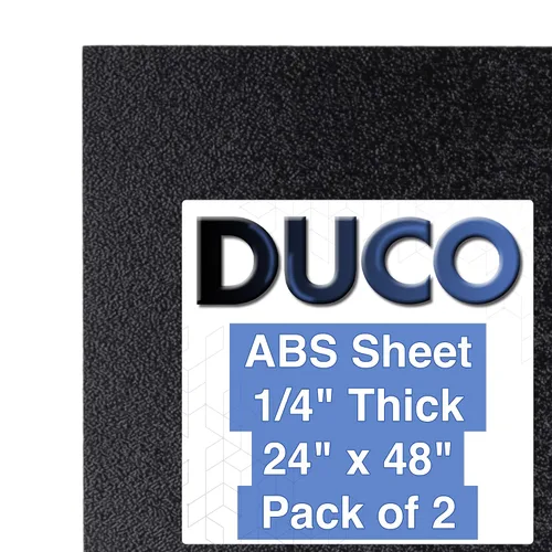 Vista 7 de Duco - Lámina de plástico ABS fabricada en Estados Unidos de 1/4 de pulgada de grosor, 4 x 6 pulgadas, paquete de 2 paneles termoplásticos negros