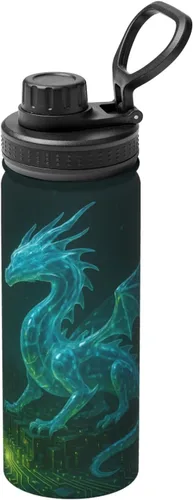 Vista 15 de Geometric Creatures - Hervidor de agua aislado de acero inoxidable Botella de agua divertida con estampado Ideal para deportes y viajes