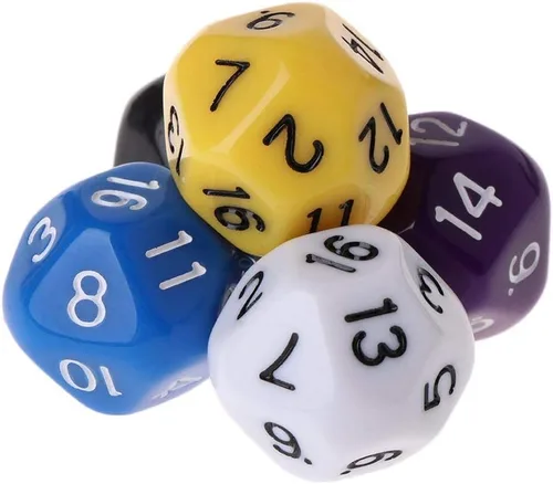 Vista 4 de Juego de 10 dados poliédricos D16 para Calabozos y Dragones de 16 caras