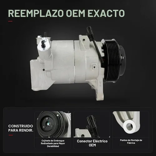 Vista 3 de Compresor de A/C de Repuesto Control de Aire Acondicionado - Compatible con Nissan Murano, Maxima, Quest, Pathfinder 3.5L 2009-2014 - Reemplaza