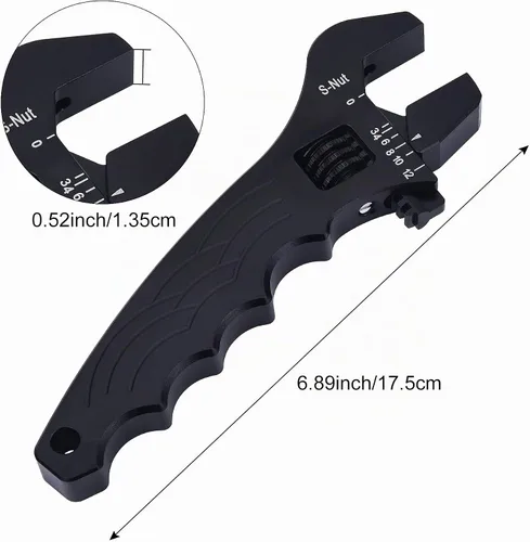 Vista 3 de EVIL ENERGY Llave ajustable para manguera de montaje AN 3AN-12AN de aluminio negro