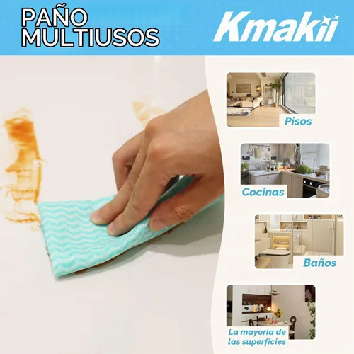 Vista 4 de KMAKII Handi Wipe - Paños reutilizables – Paños y toallas desechables multiusos, ultra absorbentes, de secado rápido, toallitas de limpieza