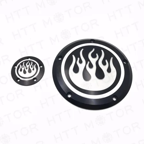 Vista 5 de Road King Dyna Sportster Street Bob Black Flame Fire Derby - Funda de temporizador compatible con motocicleta H-D FLD FLHR FLHR FLHTC FLHTCU FLSTSB