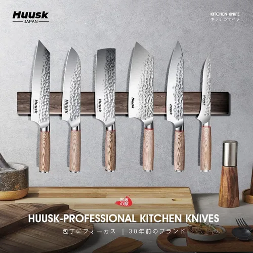Vista 6 de Huusk - Cuchillo deshuesador para cortar carne con mango ergonómico de madera de Pakka