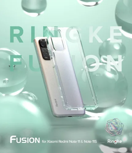 Vista 9 de Ringke Fusion - Funda compatible con Redmi Note 11/11S 4G (6.43 pulgadas), parte trasera dura transparente a prueba de golpes, funda protectora