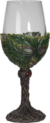 Vista 3 de SUMMIT COLLECTION Mythical Forest Spirit Greenman Deity, copas de vino de 16 onzas líquidas, cáliz para decoración del hogar