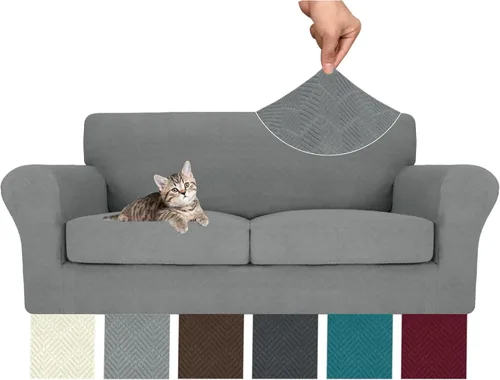 Vista 126 de MAXIJIN 2 piezas de fundas para silla con brazos, funda para silla de sofá para sala de estar, funda elástica para perros para una silla con 1 cojín