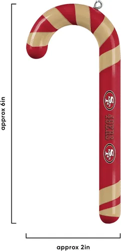 Vista 2 de NFL Team Logo 12 Pack Candy Cane Ornament Set