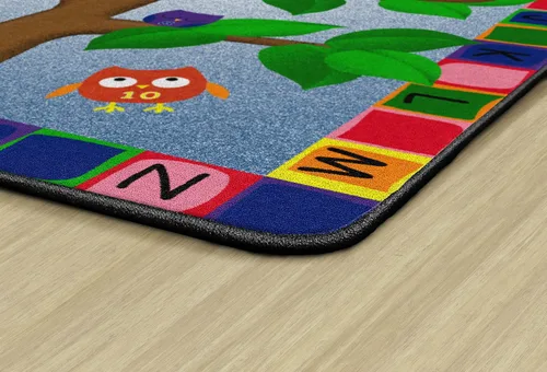 Vista 6 de Flagship Carpets Alfombra educativa con diseño de búhos del alfabeto para el aula o la habitación de los niños, tapete de juego para enseñar