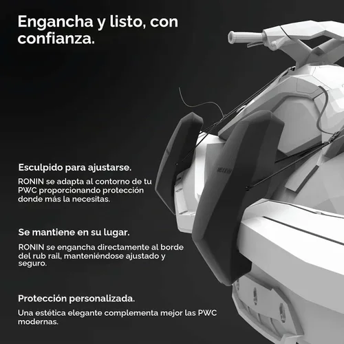 Vista 2 de MISSION Boat Gear Ronin PWC Fenders Parachoques Negro obsidiana