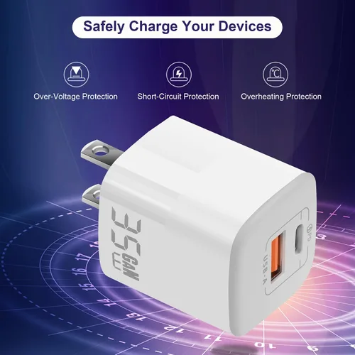Vista 5 de Cargador USB-C de doble puerto de 35 W con cable de carga de 6.6 pies para DJI Neo, Mini 4 Pro, 3, 2, 2 SE, Mavic Mini Drone, Aavta 2, Action 3, 4