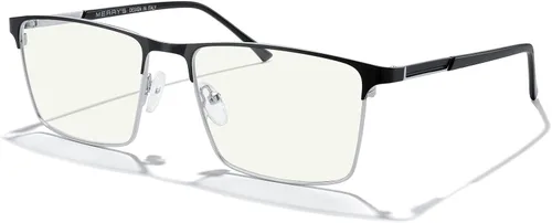 Vista 8 de MERRY'S Gafas de bloqueo de luz azul para hombre, gafas de lectura vintage para computadora para hombre Negro
