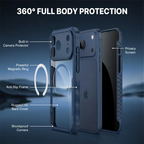 Vista 251 de CENHUFO Funda de privacidad para iPhone 11 Pro, funda de cuerpo completo con protector de pantalla de privacidad de vidrio templado 9H integrado