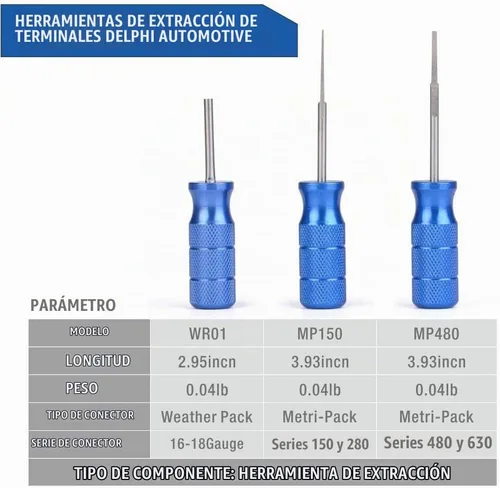 Vista 2 de iCrimp - Herramienta extractora, herramientas de extracción para paquete meteorológico y conectores Metri-Pack, paquete de 3