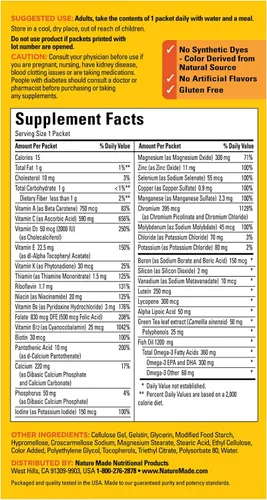 Vista 5 de Nature Made Daily Diabetes Health Pack, Dietary Supplement for Nutritional Support, 30 Packets, 30 Day Supply
